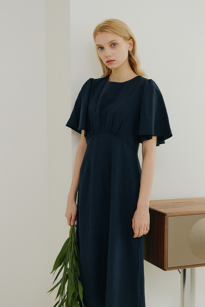 FLARE SLEEVE ONEPIECE_NAVY